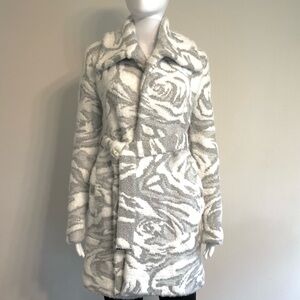 White House Black Market Sweater Coat~Size Small~Gray & White~NWOT!